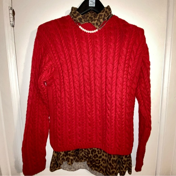 Great Quality Eddie Bauer 100% Cotton Cable-Knit Sweater made in the UK - Picture 2 of 3